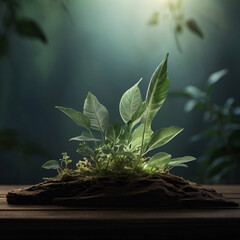 A glowing plant brings nature and light together in serene elegance.