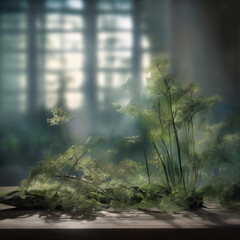 A glowing plant brings nature and light together in serene elegance.