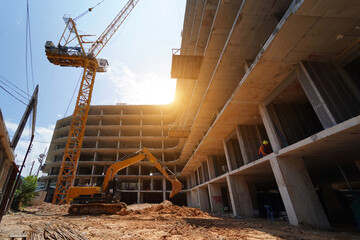 Modern bulldozer working at a construction site © romaset