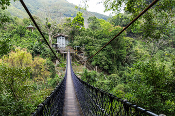 Suspension bridge in Xiao Wulai Scenic Area at Taoyuan of Taiwan