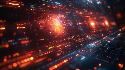Fototapeta premium Futuristic Glowing AI Chatbot Technology Background
