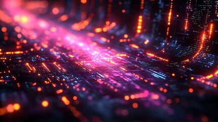 Glowing High-Tech Interface with AI Elements