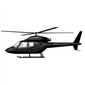 recommend clip art: Helicopter clipart, aviation element, photorealistic design, sleek black, isolated on white background 