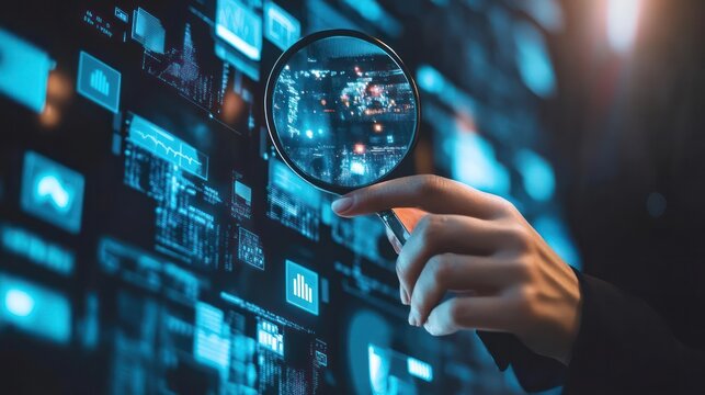 Concept of analyzing and examining data in a professional setting - Powered by Adobe
