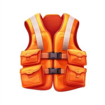 orange safety vest with reflective stripes clip art preview