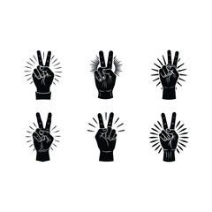 Fototapeta premium Victory Gesture Hand Vector Illustration for Celebration and Success Themes
