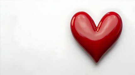 Obraz premium Minimalist Red Heart Border on White Background with Space for Text or Logos