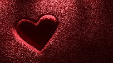 Obraz premium Luxurious Red Velvet Texture with Soft Heart Shadows for Romantic Background