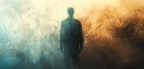 Obraz premium Blurred and abstract, this depiction of a male ghost delves into spiritual realms.