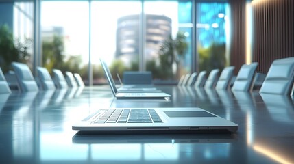 Cutting-Edge Corporate Conference Room with Accessible Technology and Sleek Aesthetic