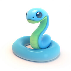 Fototapeta premium 2025 blue snake year, new year's greetings, 12 zodiac animals, make a new year's card