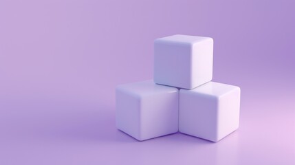 Obraz premium Modern Isometric Cubes on Pastel Background