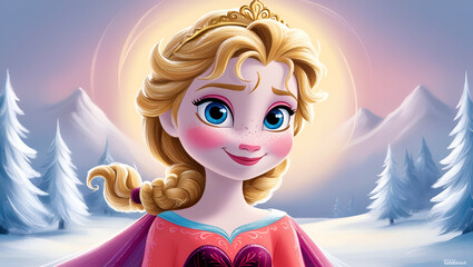 beautiful cute Anna frozen princess, Gnerative.ai