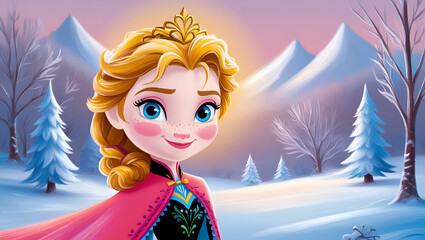 beautiful cute Anna frozen princess, Gnerative.ai