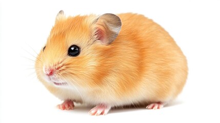 A cute, fluffy hamster with golden fur, perfect for pet lovers and animal enthusiasts. Great for educational and playful themes.