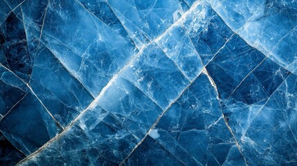 A close-up view of a blue mineral with translucent layers and intricate patterns.