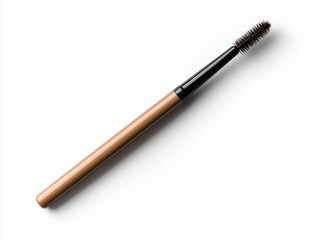 spoolie brush with wooden handle, perfect for grooming eyebrows and lashes. Its bristles are designed for precise application and blending, making it essential tool for makeup enthusiasts. 