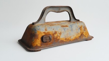 Old rusty iron isolated on white background vintage object photography for design and decoration....