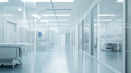 Fototapeta premium Modern hospital corridor with clean and sleek design. Generative AI