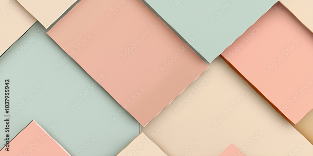 Poster Pastel colored squares background creating abstract geometric pattern