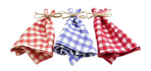 Obraz premium collection of three kitchen towel isolated transparent background