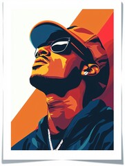 Dynamic rap poster template with a sleek urban aesthetic, ideal for promoting music events against a clean white backdrop.