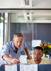 Employees, computer and office for helping with report, feedback and support with proposal....