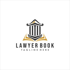 Fototapeta premium Law Logo Design. Lawyer Book Logo Combination. Attorney Logo Design