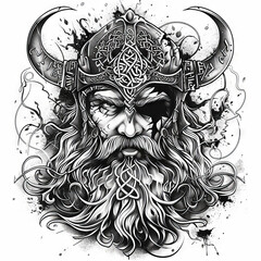 Viking warrior tattoo design