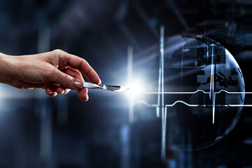 Fototapeta premium Modern medicine and technology. Mixed media