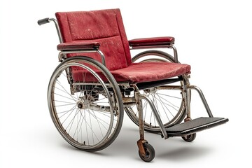 Fototapeta premium A wheelchair on a white backdrop, isolated. Generative Ai