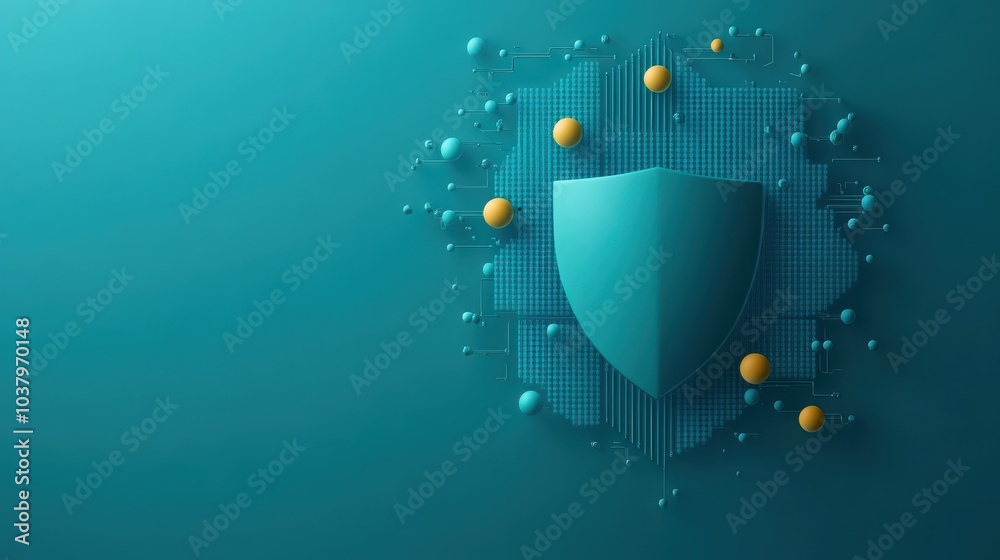 Poster digital shield the intersection of security and technology for modern protection solutions