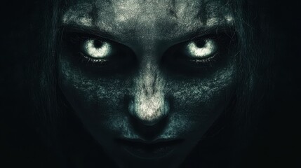 Evil Eyes  Horror  Creepy  Fear  Terror  Halloween  Dark  Face  Woman  Glowing   Scary