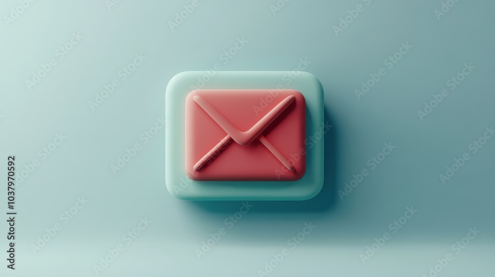 Poster stylish email icon designed in soft colors for modern communication needs