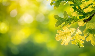 Obraz premium oak foliage. with copy space image, Generative AI