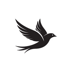 Illustration with silhouettes of four bird