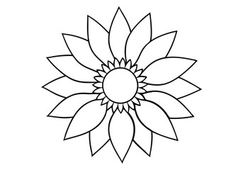 Continuous Line Art of a Sunflower – Botanical Vector Design
