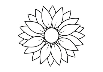 Continuous Line Art of a Sunflower – Botanical Vector Design
