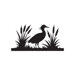 Tranquil Water Bird Silhouette Design