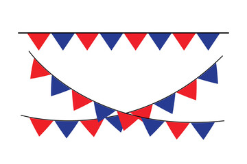 Obraz premium Vector birthday party decoration. Decorative colorful party flags.