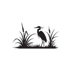 Tranquil Water Bird Silhouette Design