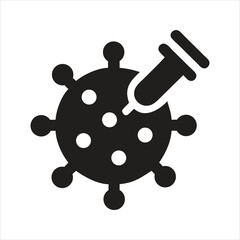 Coronavirus rapid test icon. COVID-19 self test. Rapid antigen test. Test strip icon