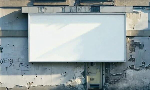 Photo of a blank billboard on the side of an urban building