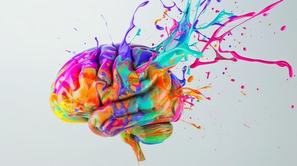 a human brain, with vibrant