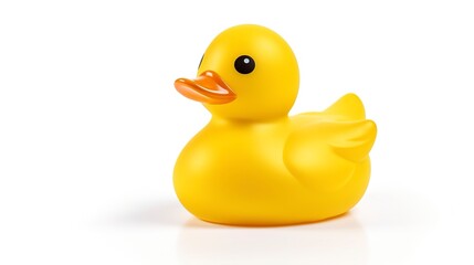 Fototapeta premium Yellow rubber duck isolated on white background 
