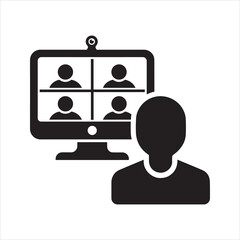 Online conversation icon. interview icon