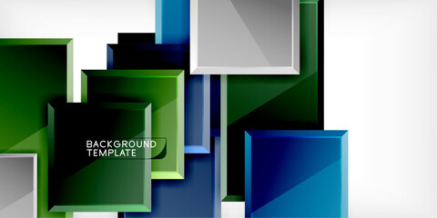 Glass toy style square shapes abstract design. Vector Illustration For Wallpaper, Banner, Background, Card, Book Illustration, landing page