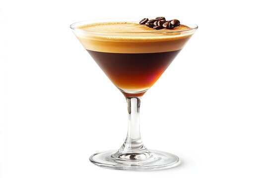 recommend clip art: Isolated espresso martini drink on a white backdrop. Generative Ai