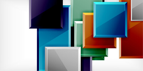 Fototapeta premium Square shape color abstract geometry. Vector Illustration For Wallpaper, Banner, Background, Card, Book Illustration, landing page