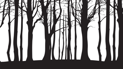Obraz premium A forest of bare winter trees. silhouette illustration 